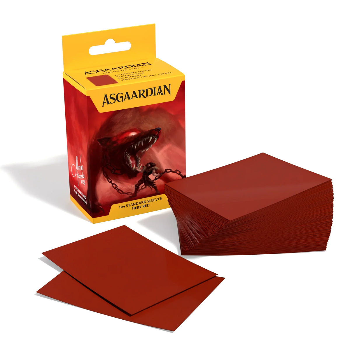 Asgaardian Matte Standard Sleeves (104pcs) — Multiple Colors-Fiery Red-Asgaardian-Ace Cards & Collectibles