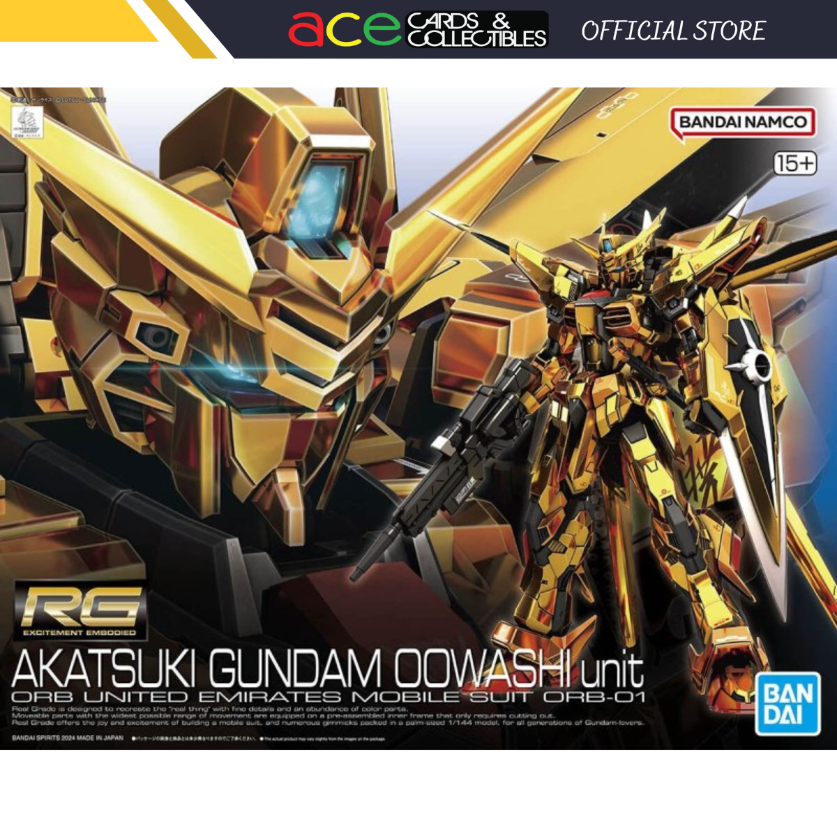 Bandai Gunpla RG 1/144 Akatsuki Gundam Oowashi Unit-BANDAI-Ace Cards &amp; Collectibles