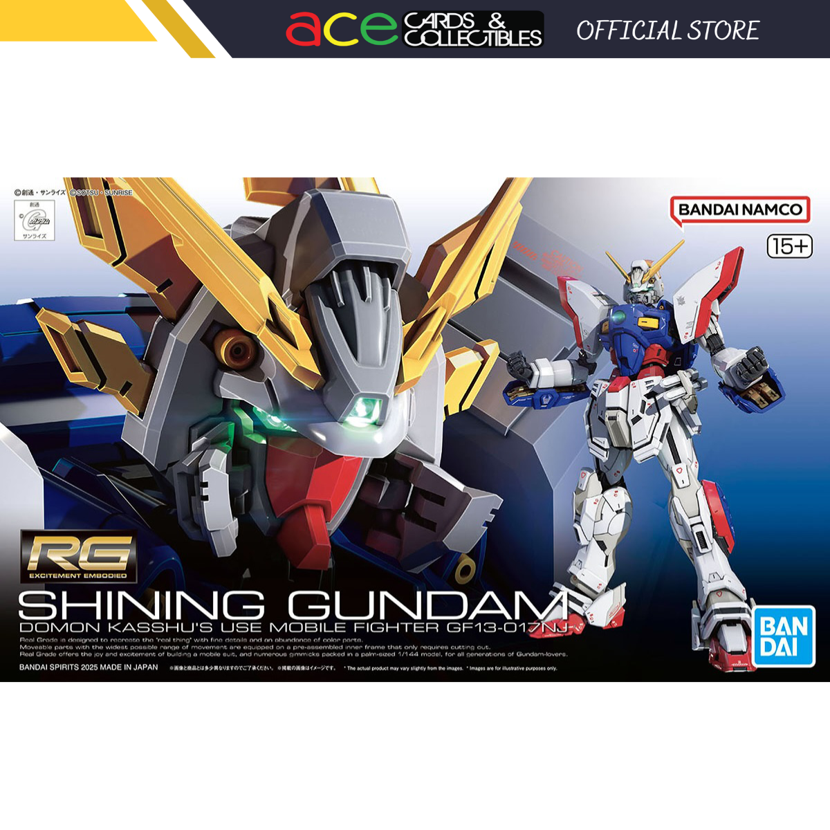 Bandai Gunpla RG 1/144 Shining Gundam-BANDAI-Ace Cards & Collectibles