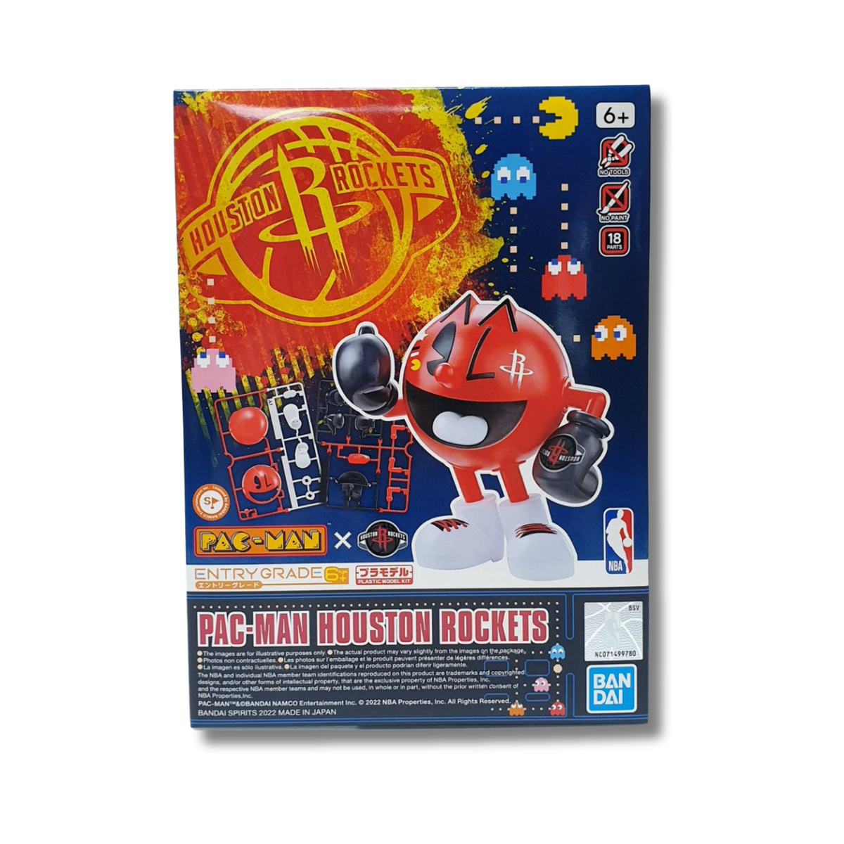Pac-Man Entry Grade Plastic Model Kit (Multilple Colors)-Houston Rockets-BANDAI-Ace Cards & Collectibles