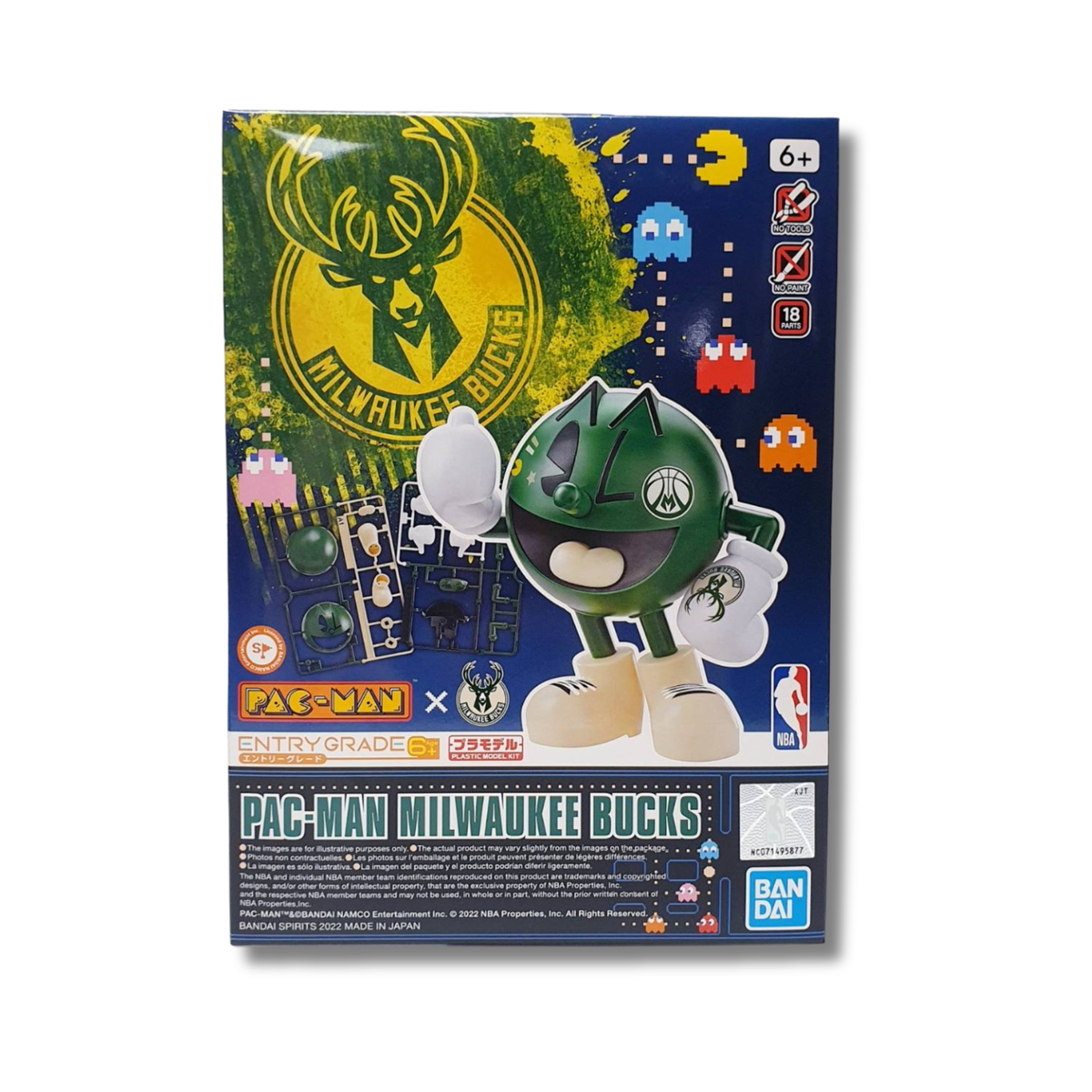 Pac-Man Entry Grade Plastic Model Kit (Multilple Colors)-Milwaukee Bucks-BANDAI-Ace Cards & Collectibles