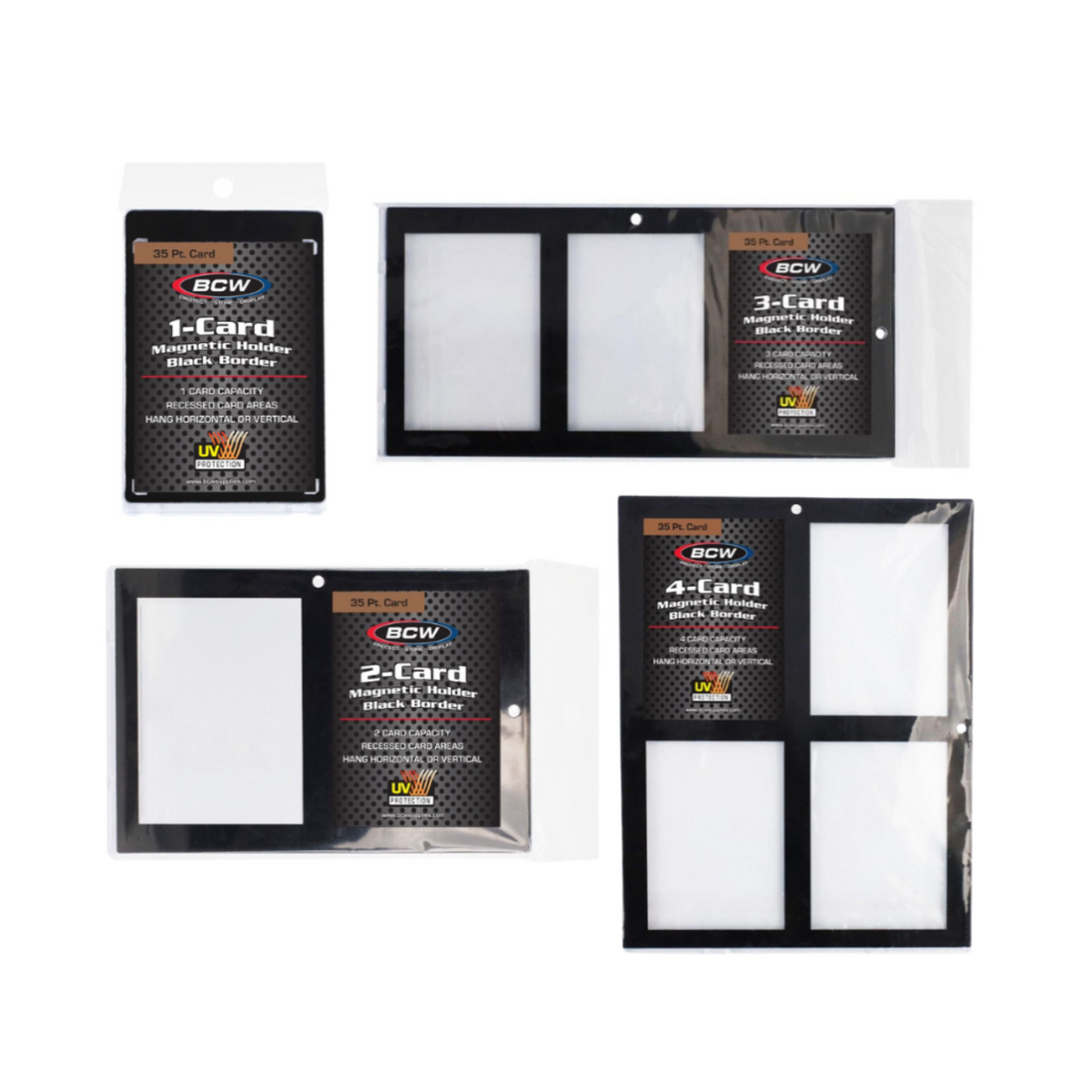 BCW (1/2/3/4 Cards) Magnetic With Black Border (Loose Pcs)-1 Card Magnetic-BCW Supplies-Ace Cards & Collectibles