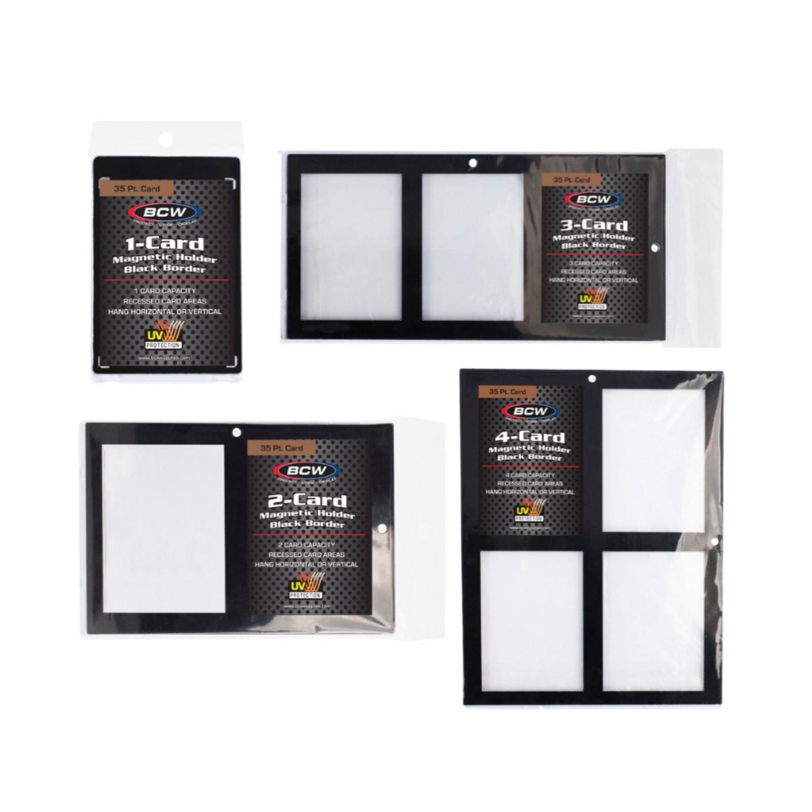 BCW (1/2/3/4 Cards) Magnetic With Black Border (Loose Pcs)-1 Card Magnetic-BCW Supplies-Ace Cards & Collectibles
