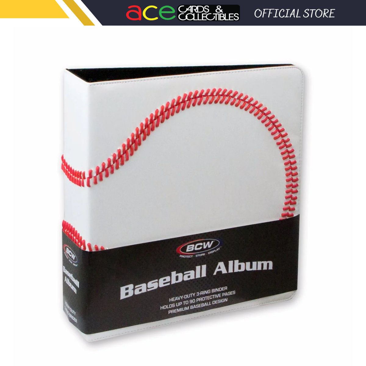 BCW 3 in. Album - Baseball Collectors Album - Premium White-BCW Supplies-Ace Cards & Collectibles