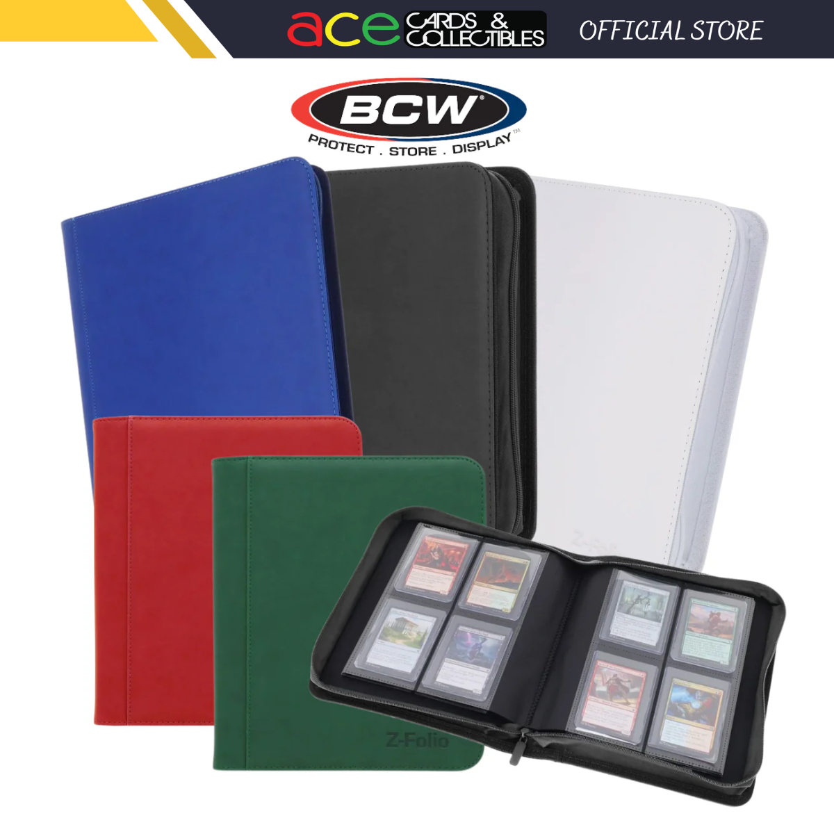 BCW Z Folio 4-Pocket LX - Toploader Album-Blue-BCW Supplies-Ace Cards & Collectibles
