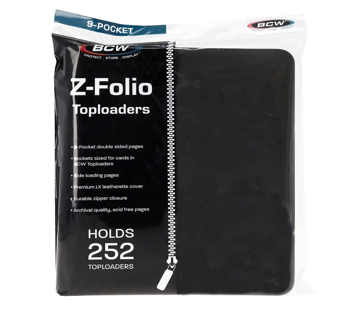 BCW Z Folio 9-Pocket LX -Toploader - Black-BCW Supplies-Ace Cards & Collectibles