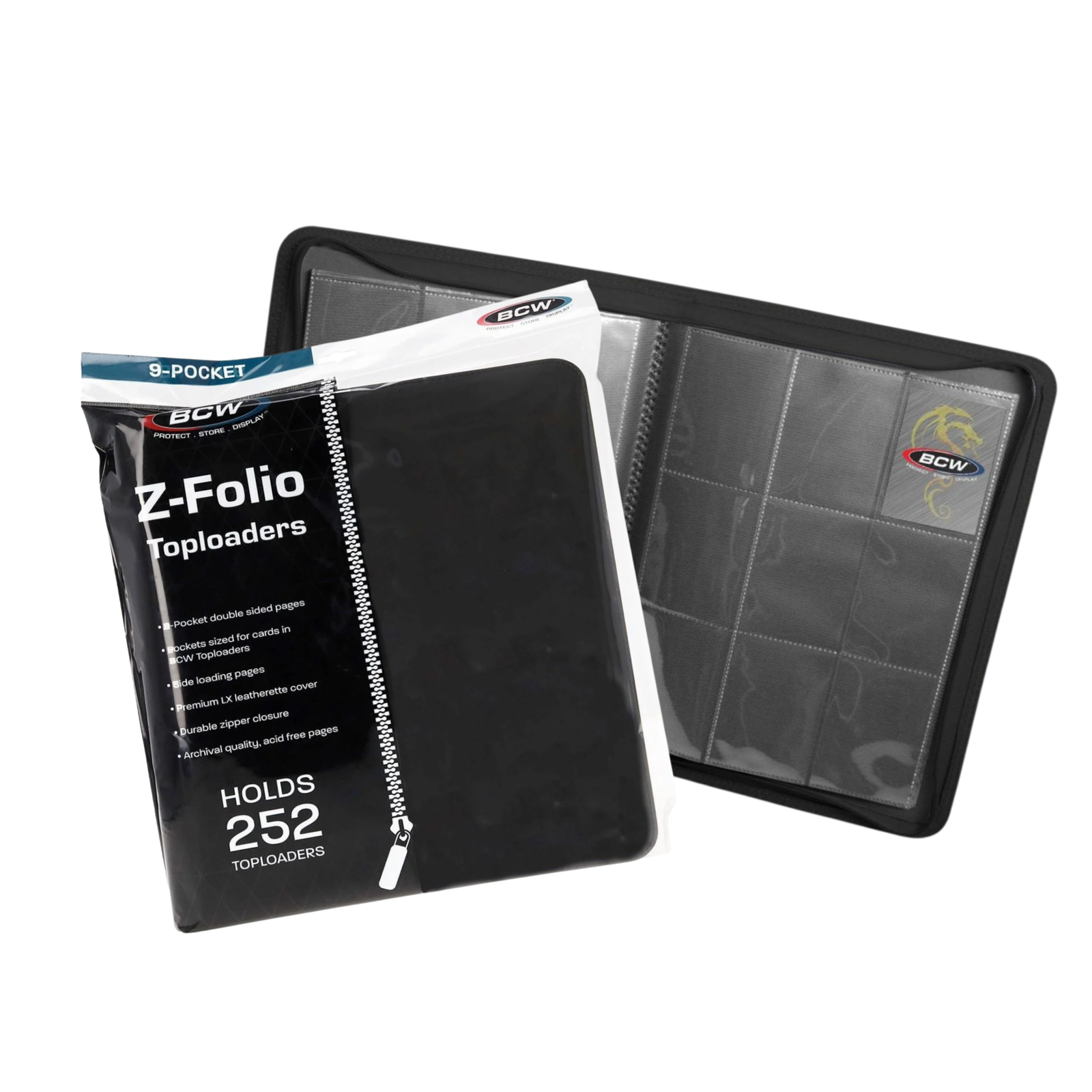 BCW Z Folio 9-Pocket LX -Toploader - Black-BCW Supplies-Ace Cards & Collectibles
