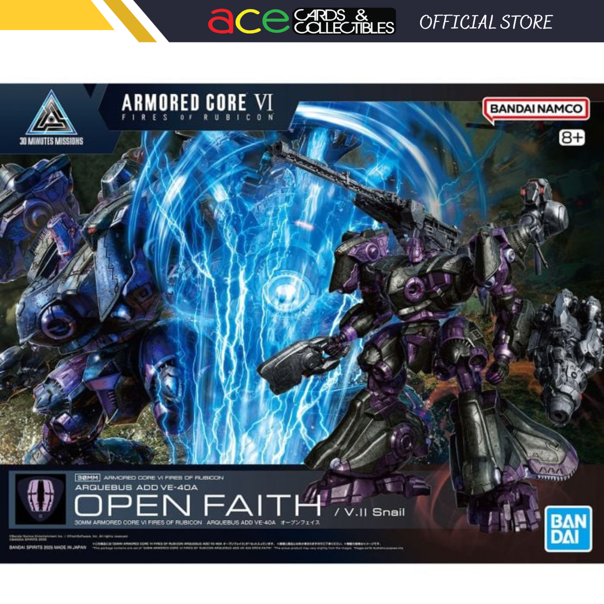 Armored Core VI 30MM F.O.R Arquebus Add VE-40A Open Faith-Bandai-Ace Cards & Collectibles