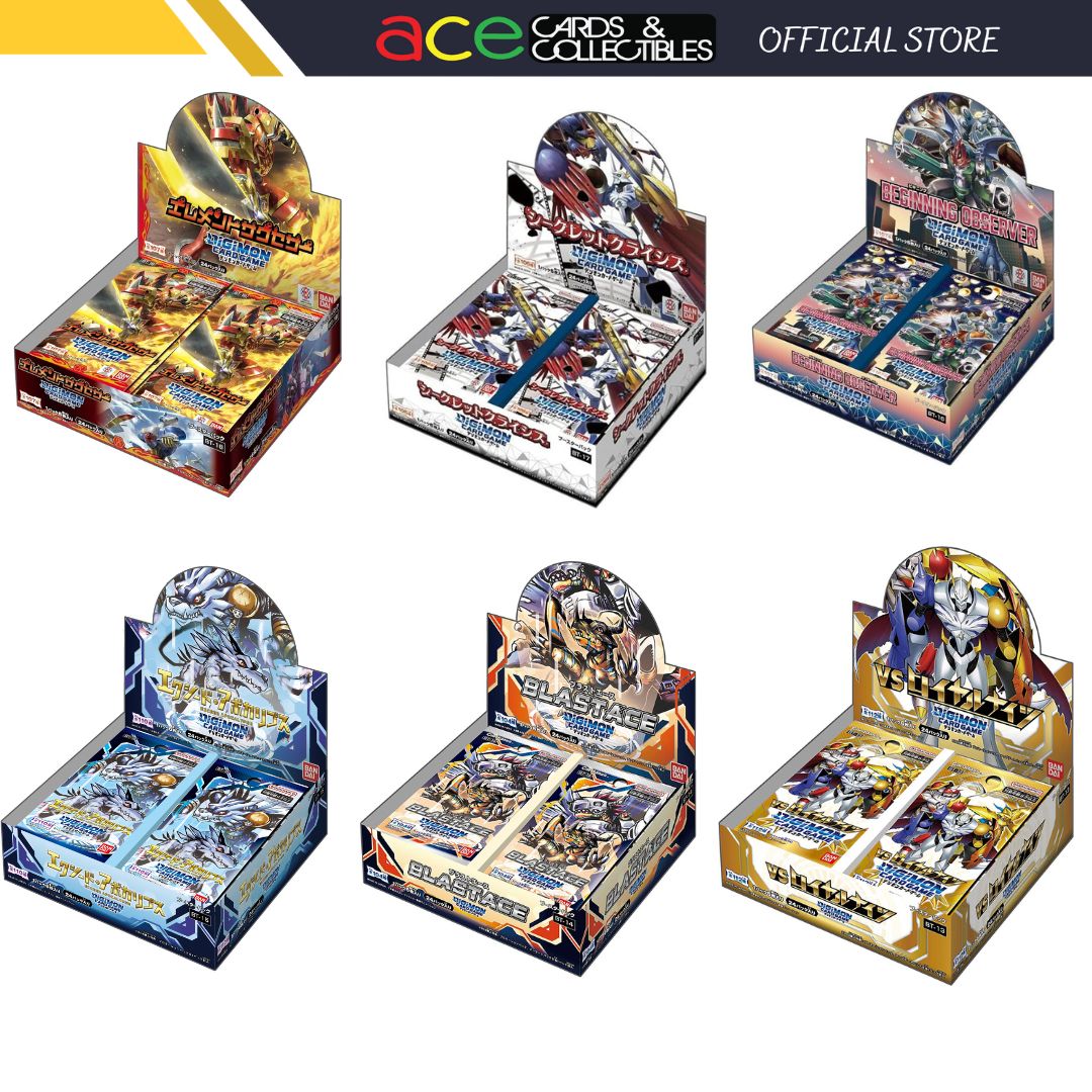 Digimon Card Game Booster Box- BT01 / BT02 / BT03 / BT04 / BT05 / BT06 / BT07 / BT08 / BT09 / BT10 / BT11 / BT12/ BT13/ BT14/BT15/BT16/BT17/BT18(Japanese)-Booster Box BT-01-Bandai-Ace Cards &amp; Collectibles