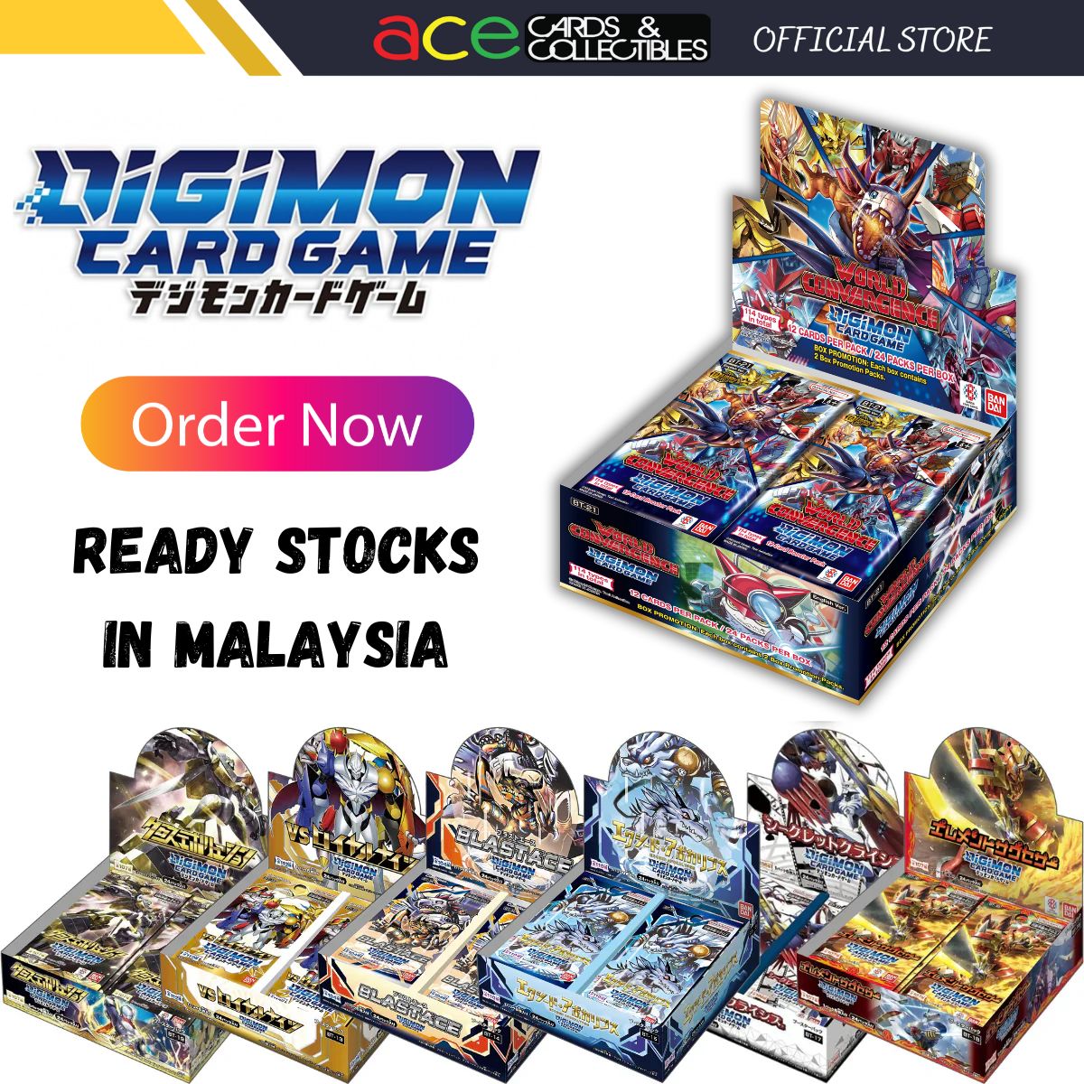 Digimon Card Game Booster Box- / BT14 / BT15 / BT16 / BT17 / BT18 / BT19 / BT20 / BT21 (Japanese)-Booster Box BT-01-Bandai-Ace Cards & Collectibles