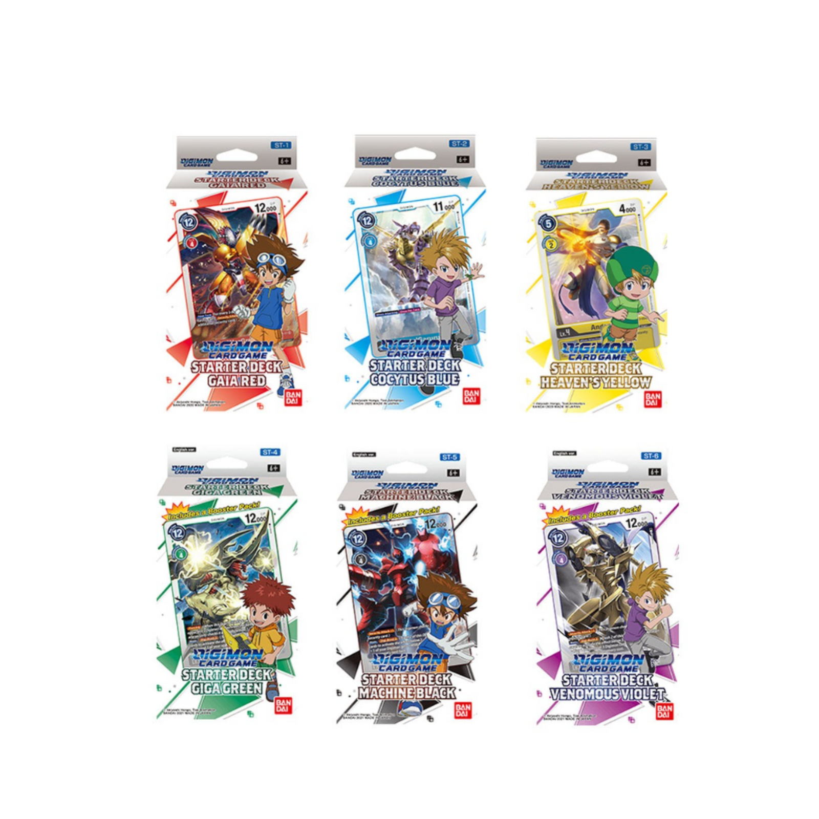 Digimon Card Game Starter Deck - [Gaia Red ST-1 / Cocytus Blue ST-2 / Heaven's Yellow ST-3 / Giga Green ST-4 / Mugen Black ST-5 / Venom Violet ST-6] (Japanese)-Gaia Red ST-1-Bandai-Ace Cards & Collectibles