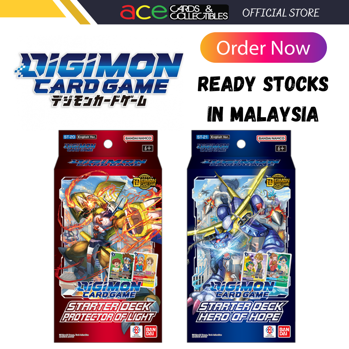 Digimon Card Game Starter Deck [ST-20 Protector of Light / ST-21 Hero of Hope] (Japanese)-ST-20-Bandai-Ace Cards & Collectibles