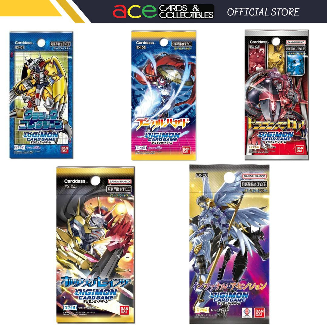 Digimon Card Game Theme Booster Pack- EX01 / EX02 / EX03 / EX04/ EX-06 ...