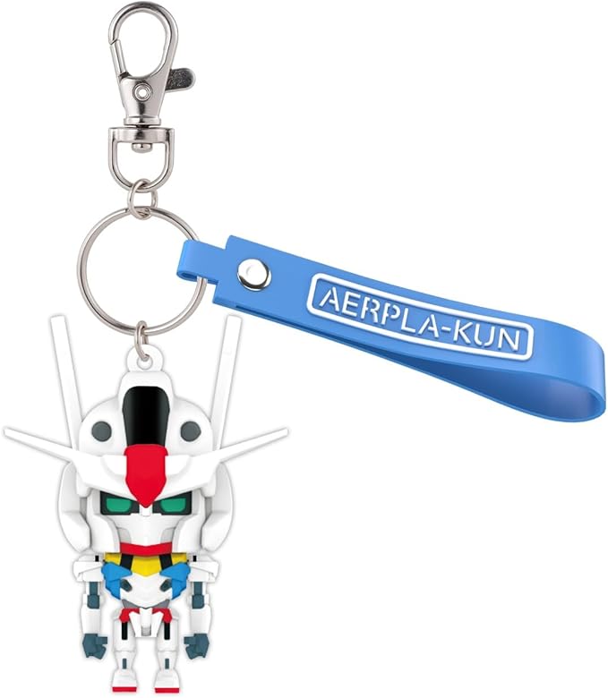 Gundam 3D Rubber Mascot Keychain-Gunpla-Kun-Bandai-Ace Cards & Collectibles