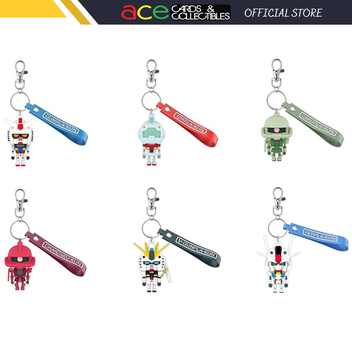Gundam 3D Rubber Mascot Keychain-Gunpla-Kun-Bandai-Ace Cards & Collectibles