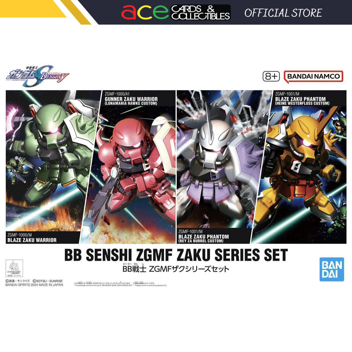 Gunpla BB Senshi Gundam ZGMF Zaku Series Set-Bandai-Ace Cards &amp; Collectibles