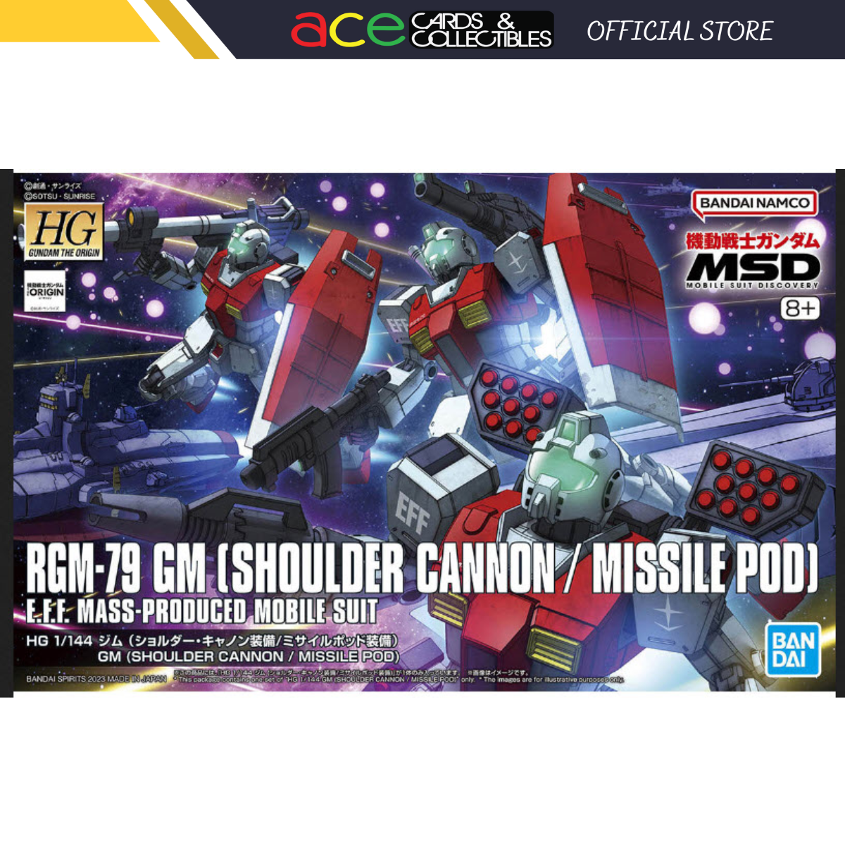 Gunpla HG 1/144 GM (Shoulder Cannon/Missile Pod)-Bandai-Ace Cards &amp; Collectibles