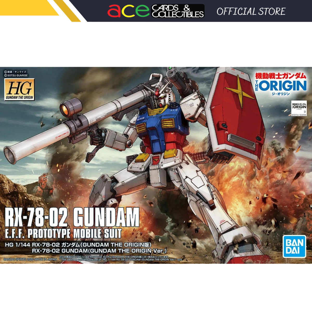 Gunpla HG 1/144 RX-78-02 Gundam (Gundam The Origin Ver.)-Bandai-Ace Cards &amp; Collectibles