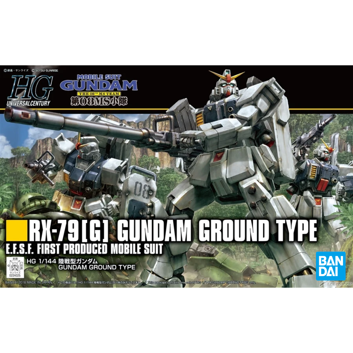 Gunpla HGUC 1/144 Gundam Ground Type-Bandai-Ace Cards & Collectibles