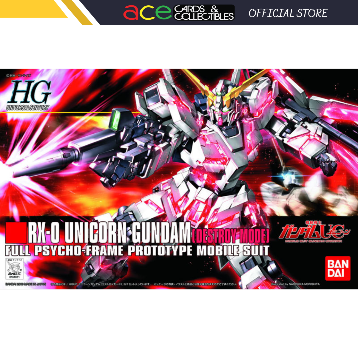 Gunpla HGUC 1/144 RX-0 Unicorn Gundam (Destroy Mode)-Bandai-Ace Cards &amp; Collectibles