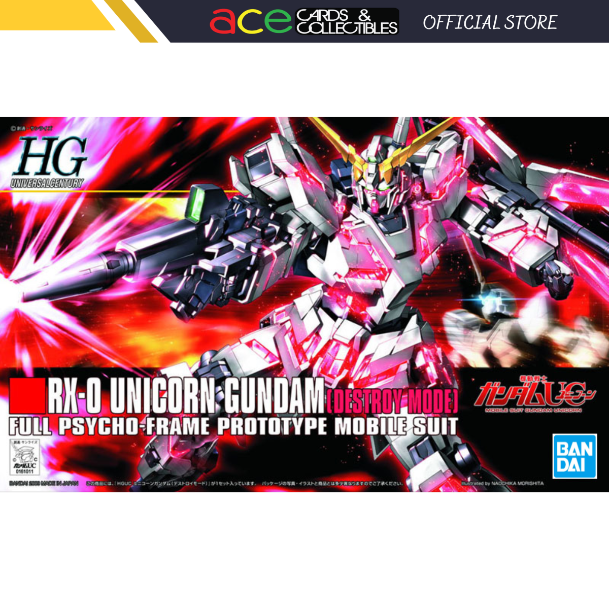 Gunpla HGUC 1/144 RX-0 Unicorn Gundam (Destroy Mode)-Bandai-Ace Cards &amp; Collectibles