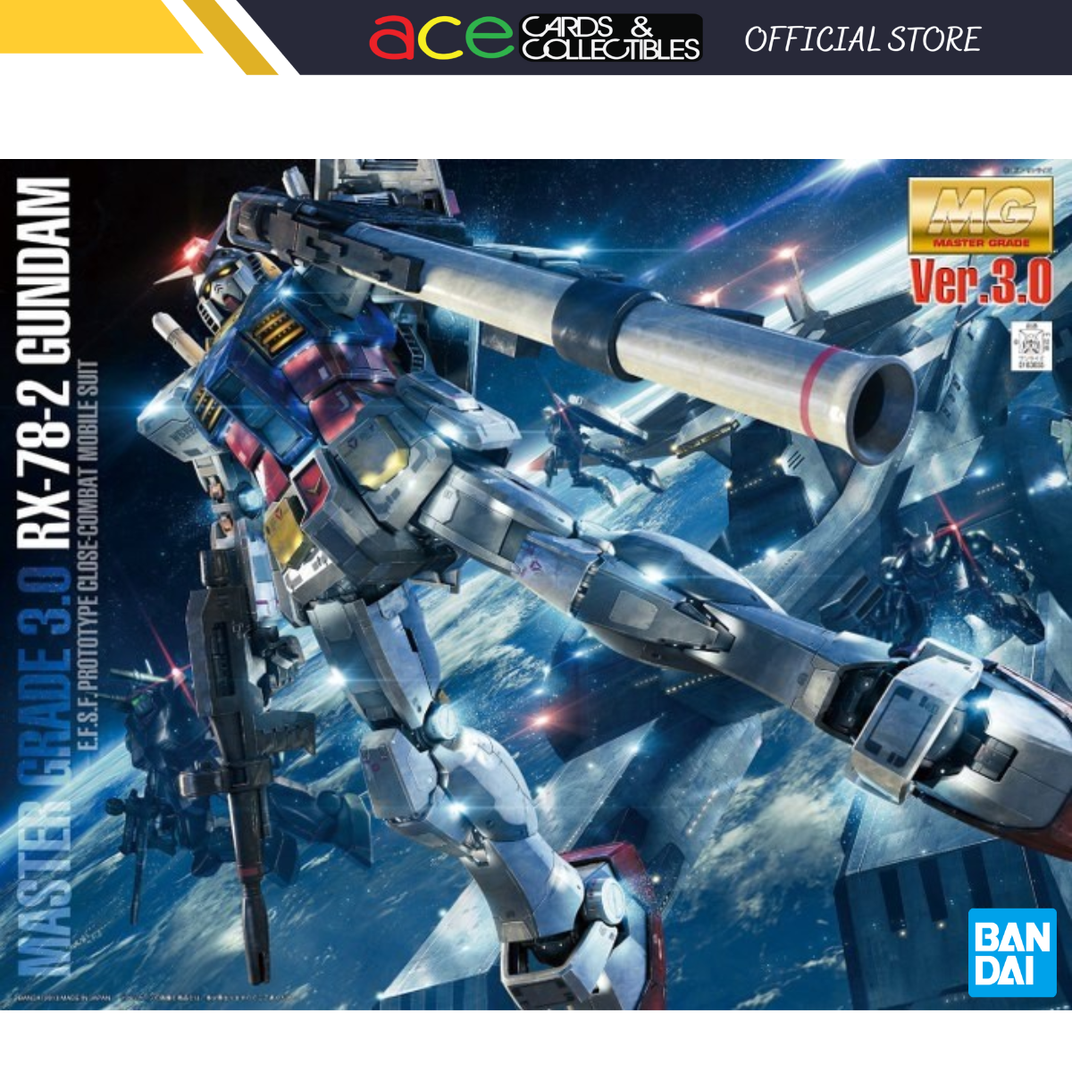 Gunpla MG 1/100 RX-78-2 Gundam Ver 3.0-Bandai-Ace Cards &amp; Collectibles