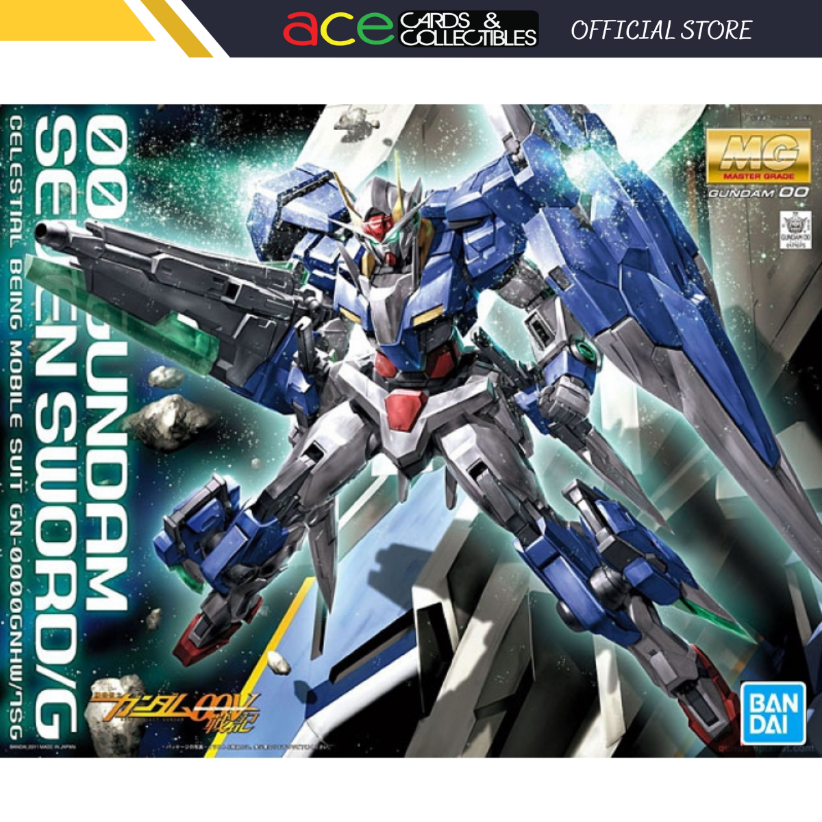 Gunpla MG GN-0000/7S 00 Gundam Seven Sword/G-Bandai-Ace Cards & Collectibles