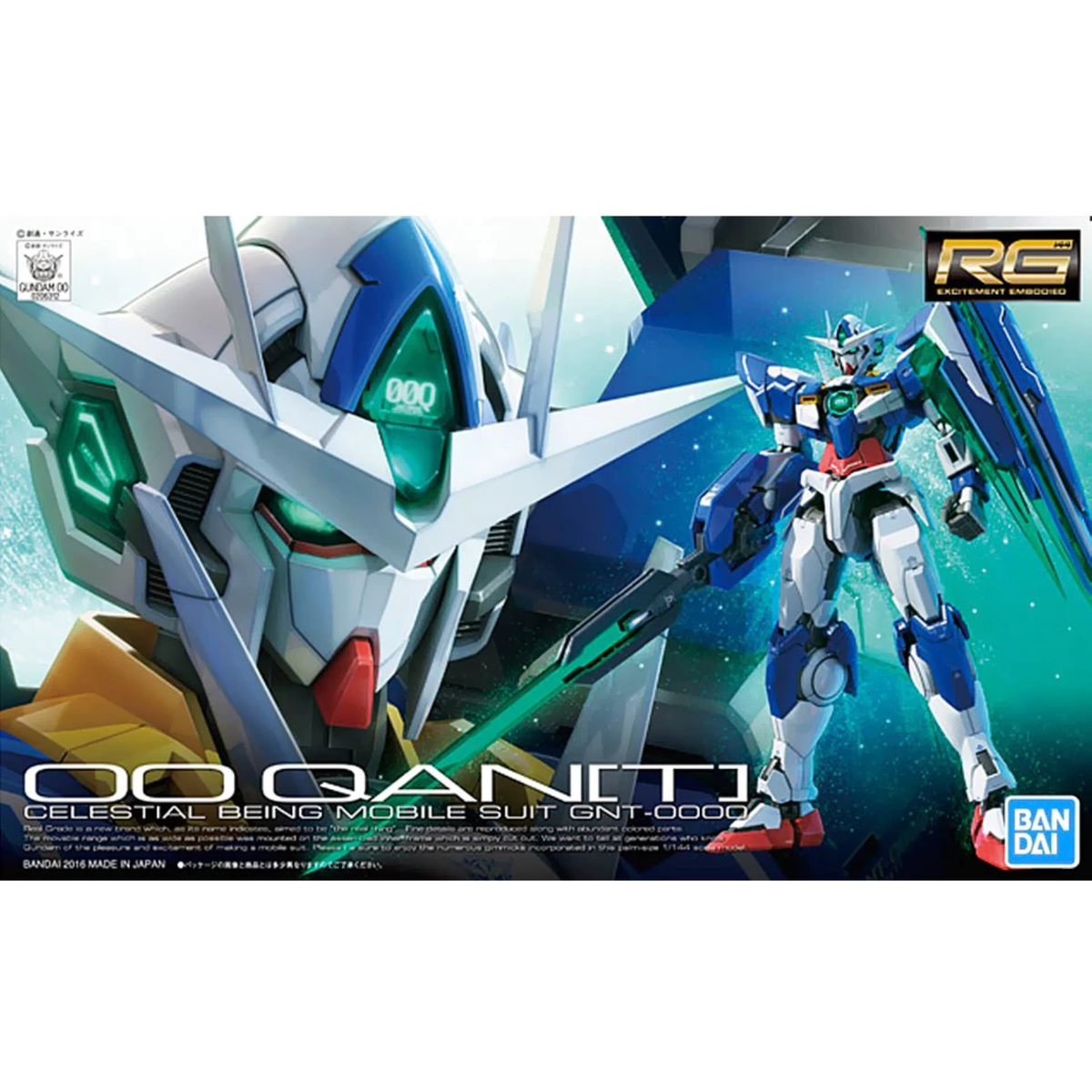 Gunpla RG 1/144 00 QAN[T]-Bandai-Ace Cards & Collectibles