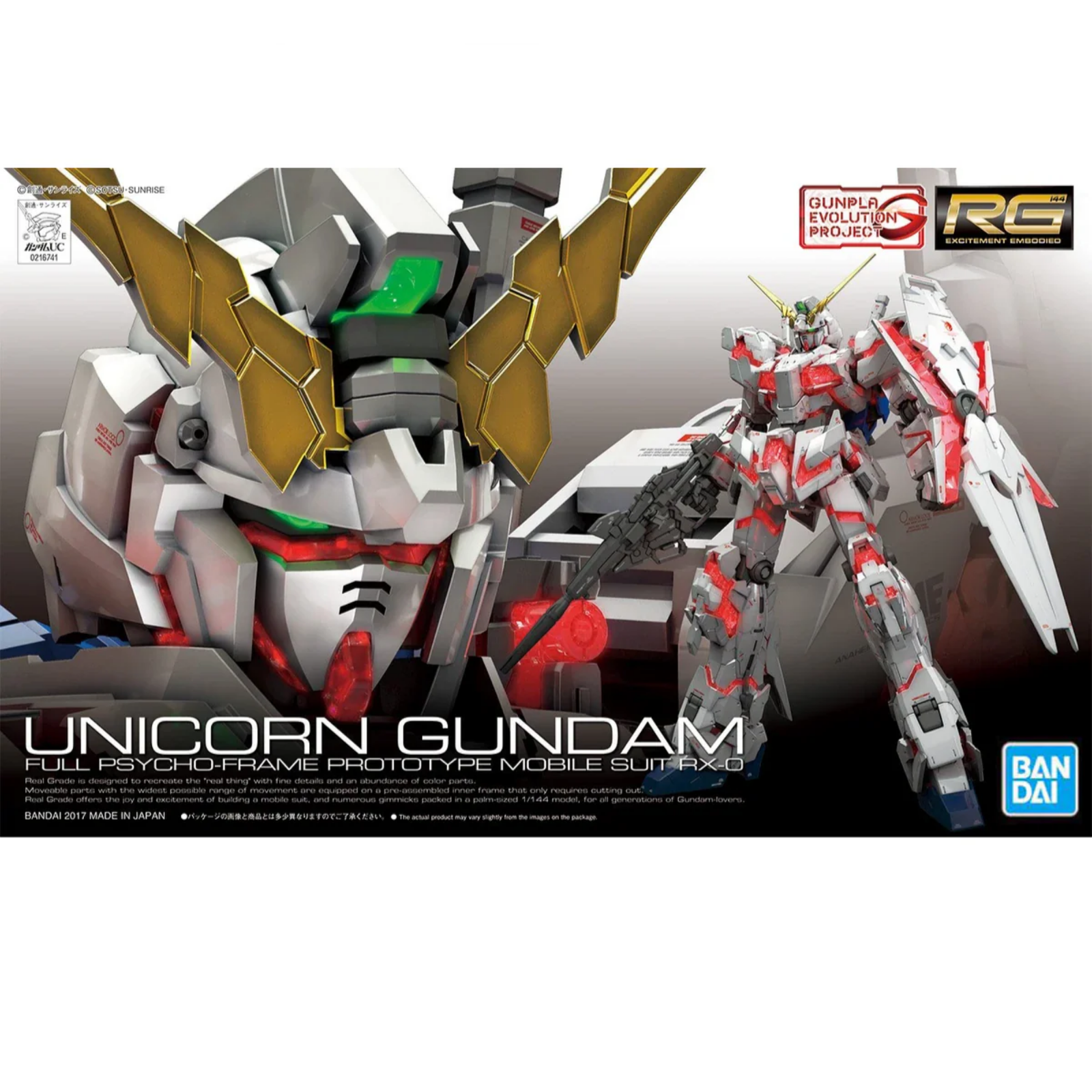Gunpla RG 1/144 RX-0 Unicorn Gundam-Bandai-Ace Cards & Collectibles