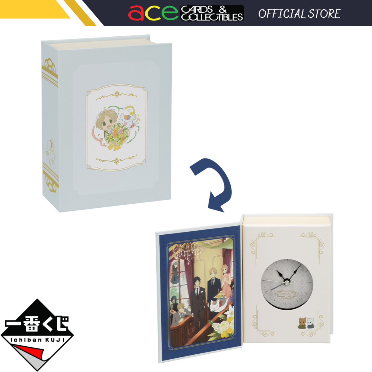 Ichiban Kuji Natsume Yujin-Cho Welcome To Anime 15th Anniversary Party Last One Prize "Book type clock"-Bandai-Ace Cards & Collectibles