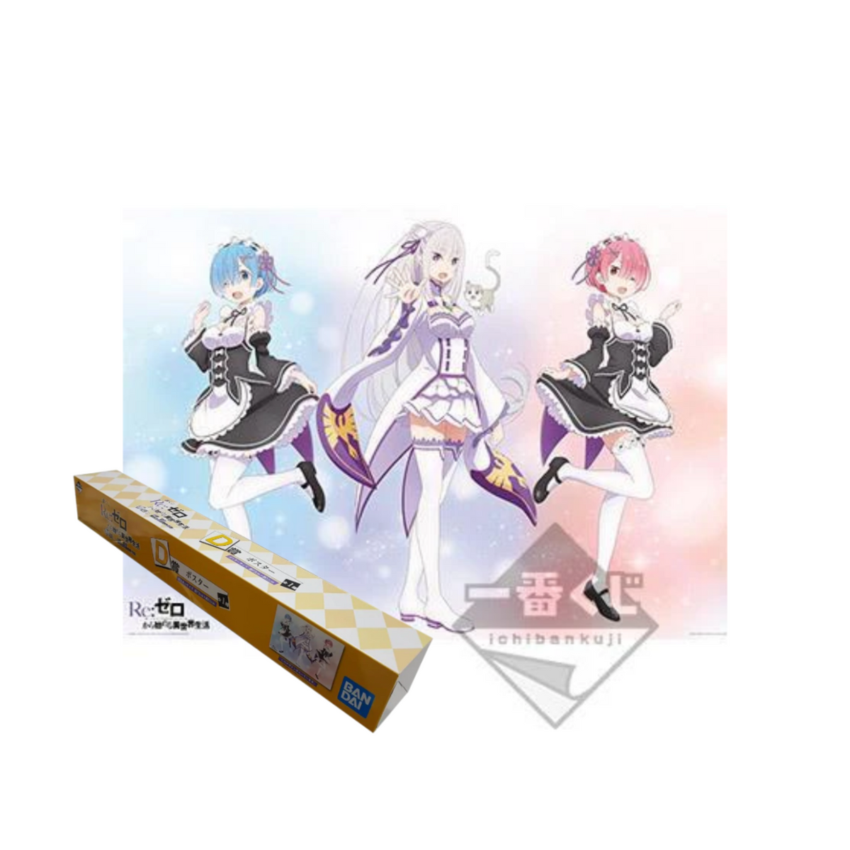 Ichiban Kuji Re: Zero Starting Life in Another World -The Story Is To Be Continued- "Prize D -Poster"-Bandai-Ace Cards & Collectibles