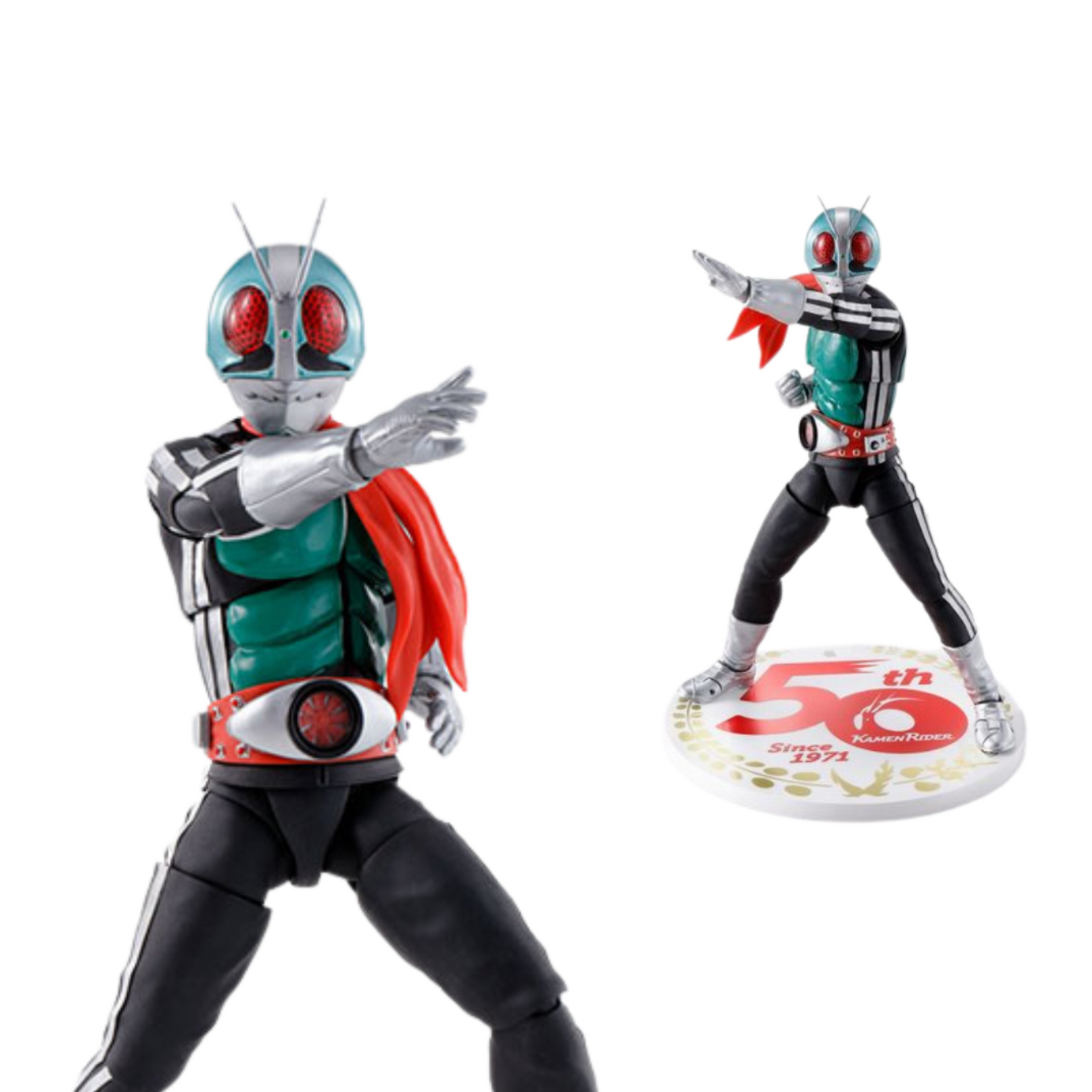 Kamen Rider S.H.Figuarts "New No. 1 - 50th Anniversary Ver." SHINKOCCHOUSEIHOU (True Bone Carving Method)-Bandai-Ace Cards & Collectibles