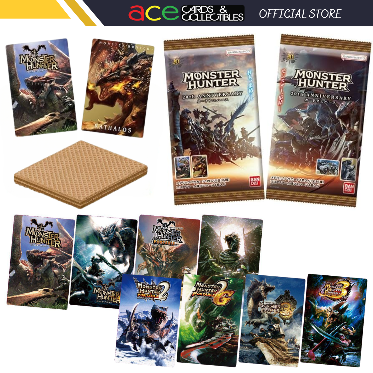 Monster Hunter 20th Anniversary Card Collection Wafer-Single Pack (Random)-Bandai-Ace Cards & Collectibles