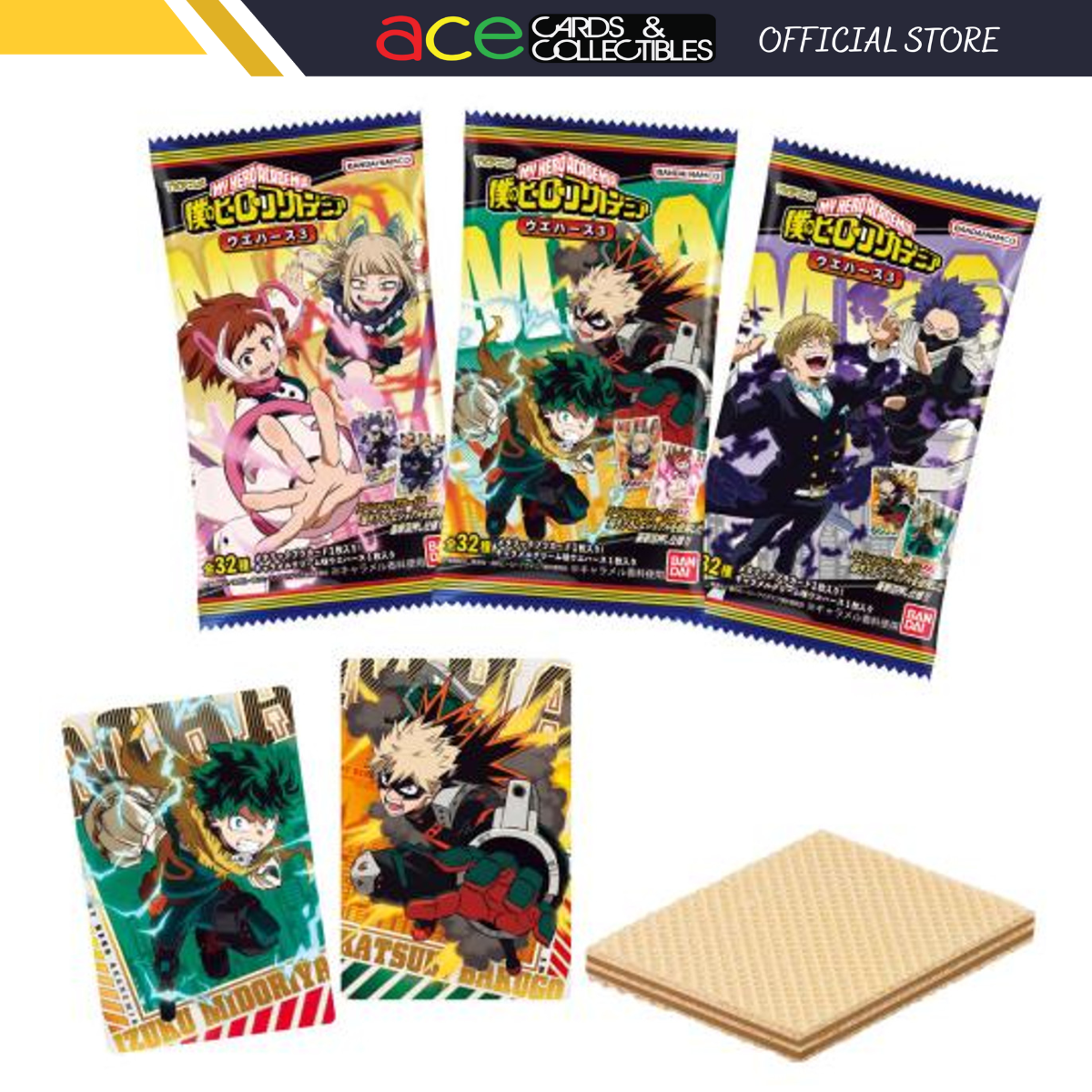 My Hero Academia Wafer 3-Single Pack (Random)-Bandai-Ace Cards & Collectibles