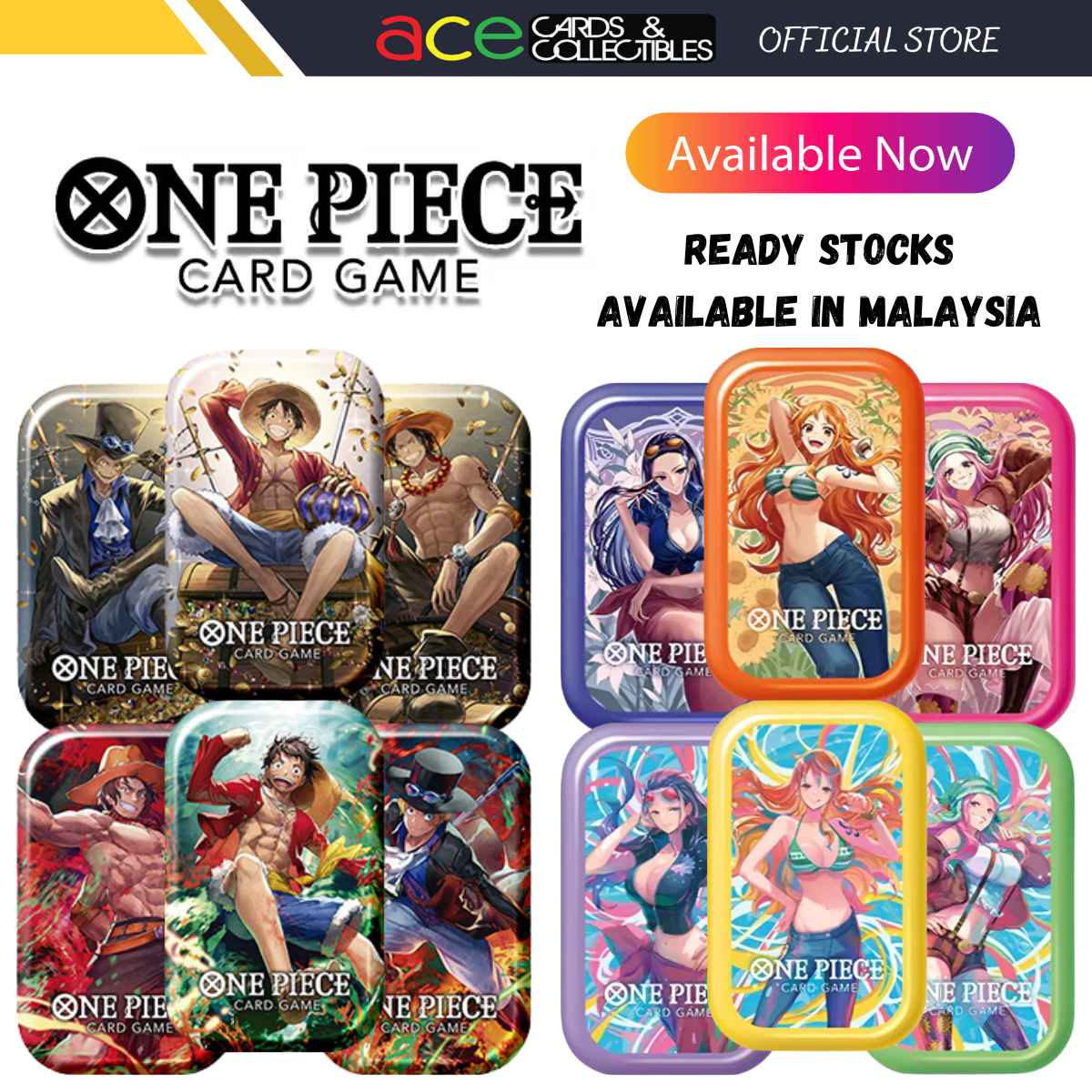 One Piece Card Game [TS-01/TS-02] Tin Pack Set Vol.1/Vol.2 (Japanese)-Set of 6 (Ladies)-Bandai-Ace Cards & Collectibles