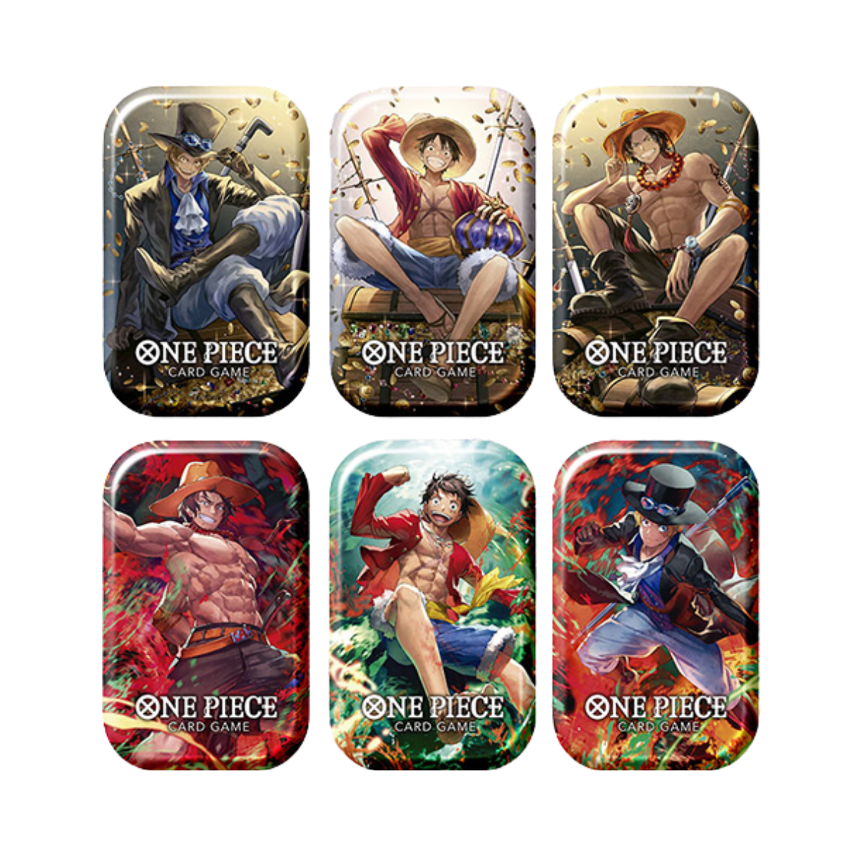 One Piece Card Game [TS-01/TS-02] Tin Pack Set Vol.1/Vol.2 (Japanese)-Set of 6 (Men)-Bandai-Ace Cards & Collectibles