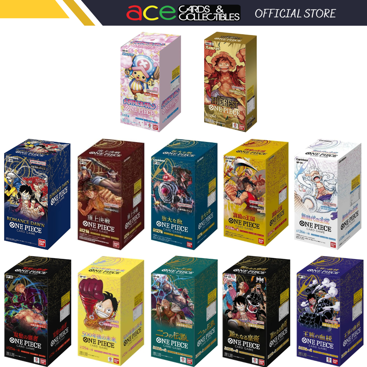 One Piece TCG: Booster Box PRB-01/OP-01/OP-03/OP-05/OP-08OP-09/OP-10-PRB-01-Bandai-Ace Cards &amp; Collectibles