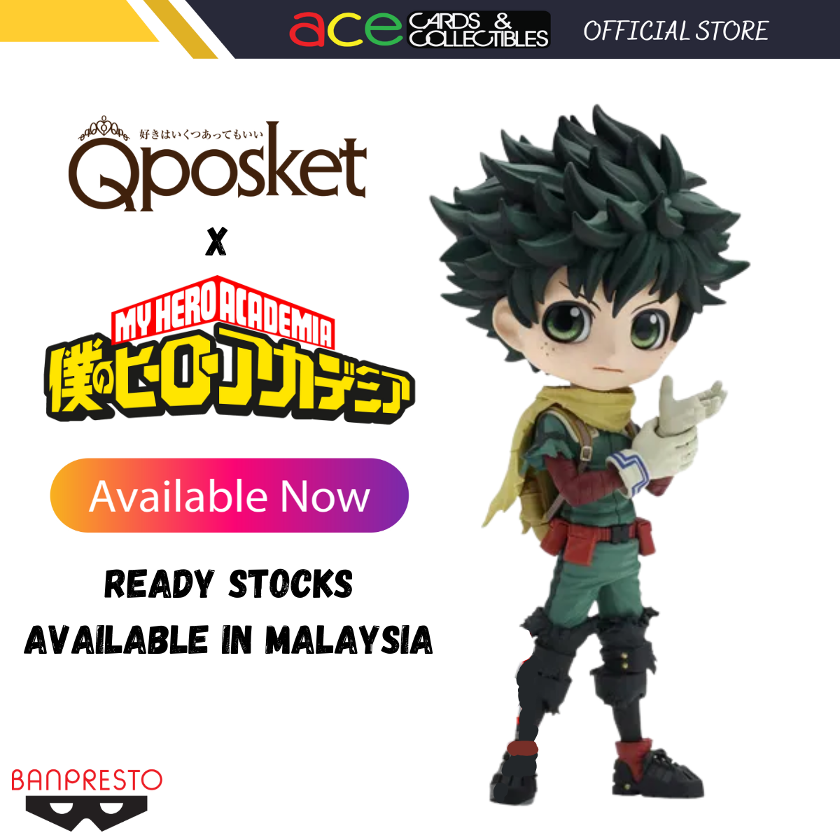 BANPRESTO x My Hero Academia Q Posket "Izuku Midoriya"-Banpresto-Ace Cards & Collectibles