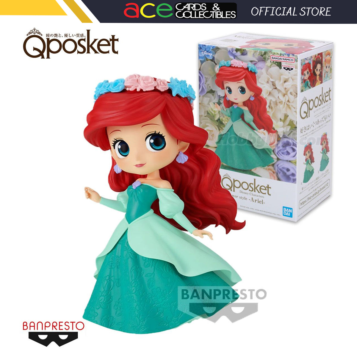 Disney Character Q Posket Flower Style "Ariel" (Ver A.)-Banpresto-Ace Cards & Collectibles