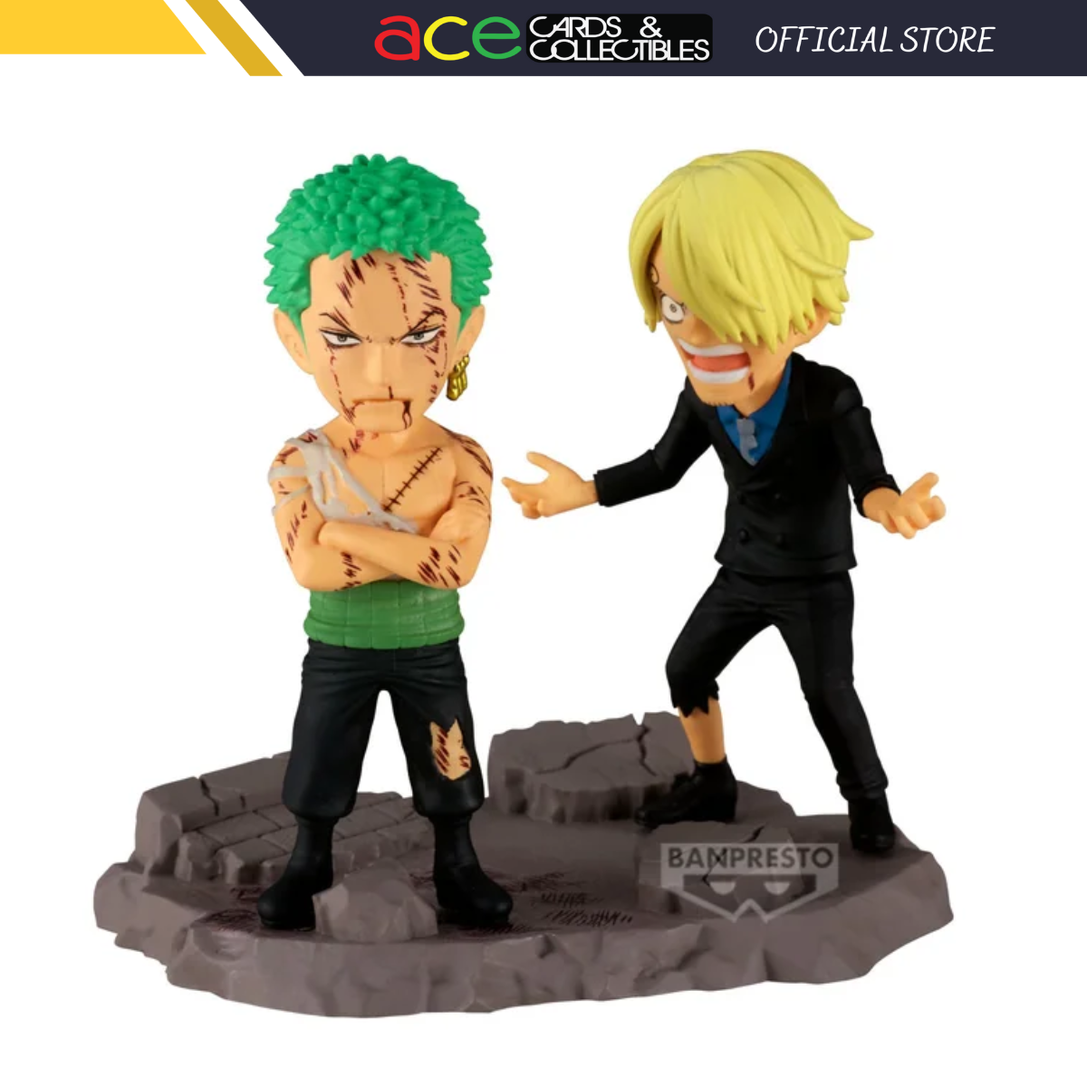 One Piece World Collectable Figure Log Stories "Roronoa Zoro & Sanji" (Nothing...At All!!! Version)-Banpresto-Ace Cards & Collectibles