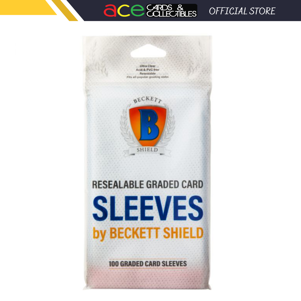 Beckett Shield Resealable Graded Card Sleeves - Clear-Beckett Shield-Ace Cards &amp; Collectibles