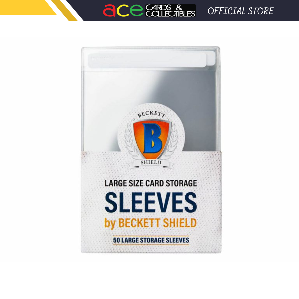 Beckett Shield Storage Sleeve &quot;Large&quot; (50pcs)-Beckett Shield-Ace Cards &amp; Collectibles