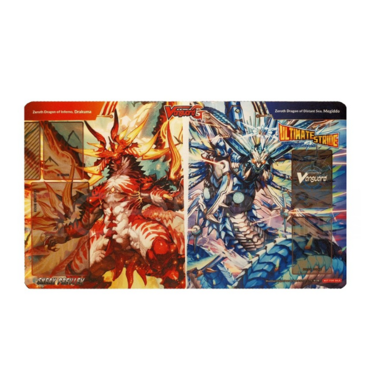 Cardfight Vanguard Playmat "Zeroth Dragon Of Inferno, Drakuma & Zeroth Dragon Of Distant Sea, Megiddo" (VG-G-RC02)-Bushiroad-Ace Cards & Collectibles