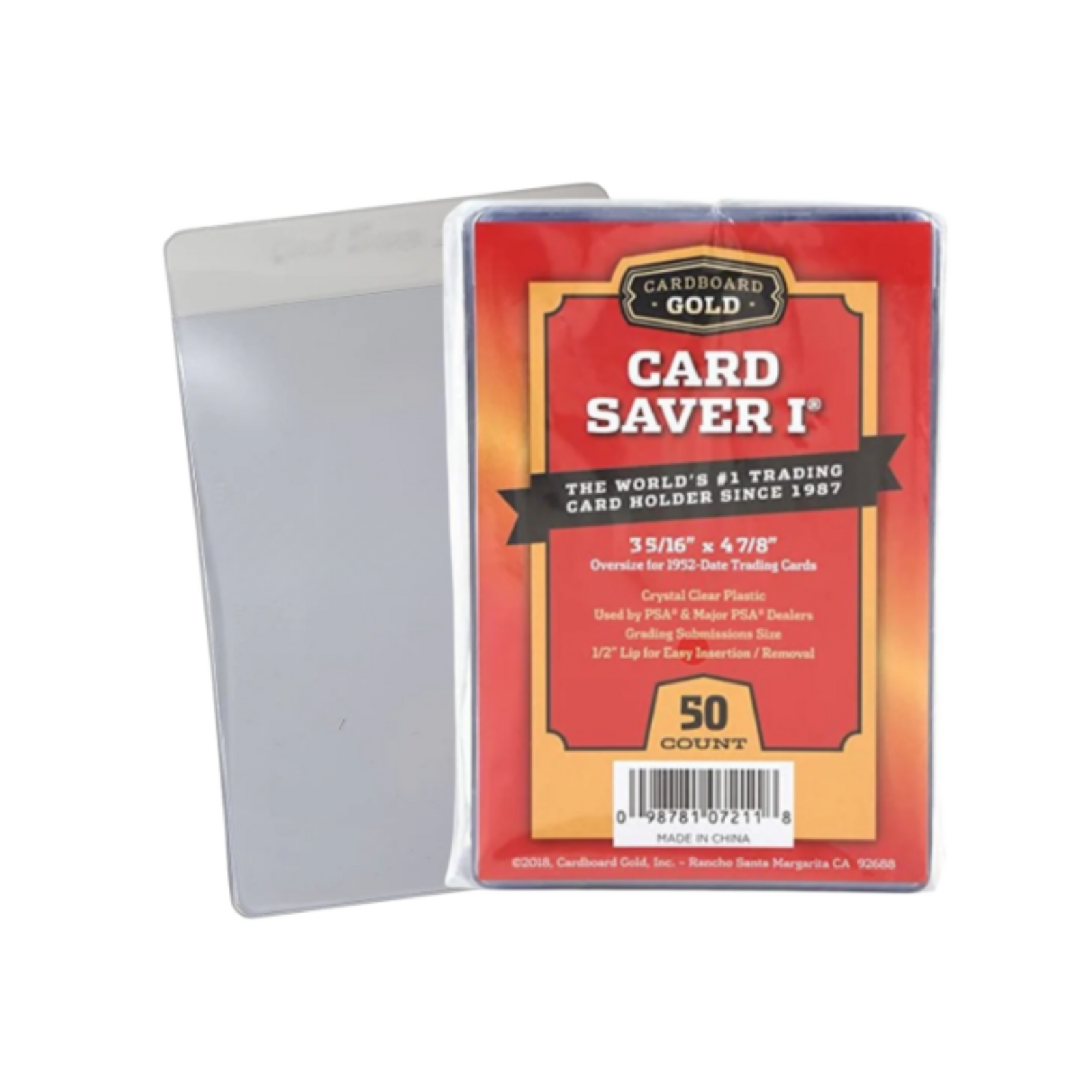 Cardboard Gold "Card Saver 1" Semi-Rigid Card Holder (3 5/16" x 4 7/8") - Loose Piece-Loose Piece (Clear)-Cardboard Gold-Ace Cards & Collectibles