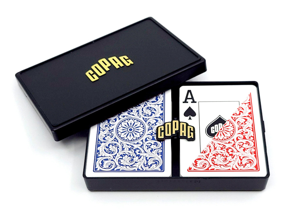 Copag 1546 100% Plastic Playing Cards - Poker Size Jumbo Index Double Deck Set-Blue/Red-Cartamundi-Ace Cards &amp; Collectibles