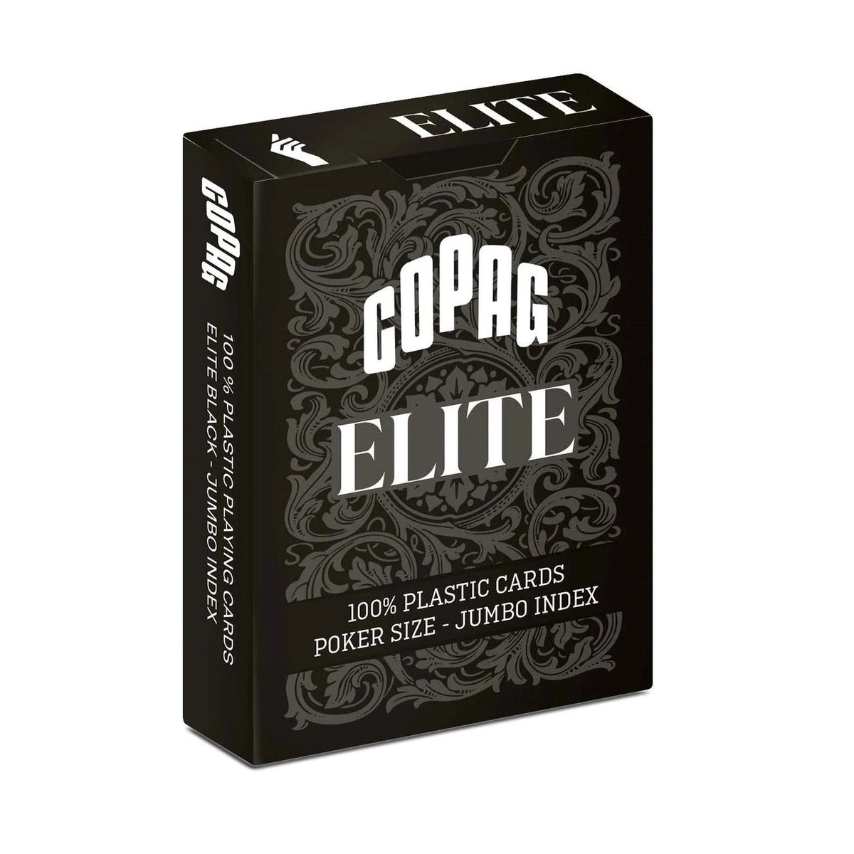 Copag Elite 100% Plastic Playing Cards - Poker Size Jumbo Index Single Deck (12 Pack)-Black-Cartamundi-Ace Cards &amp; Collectibles