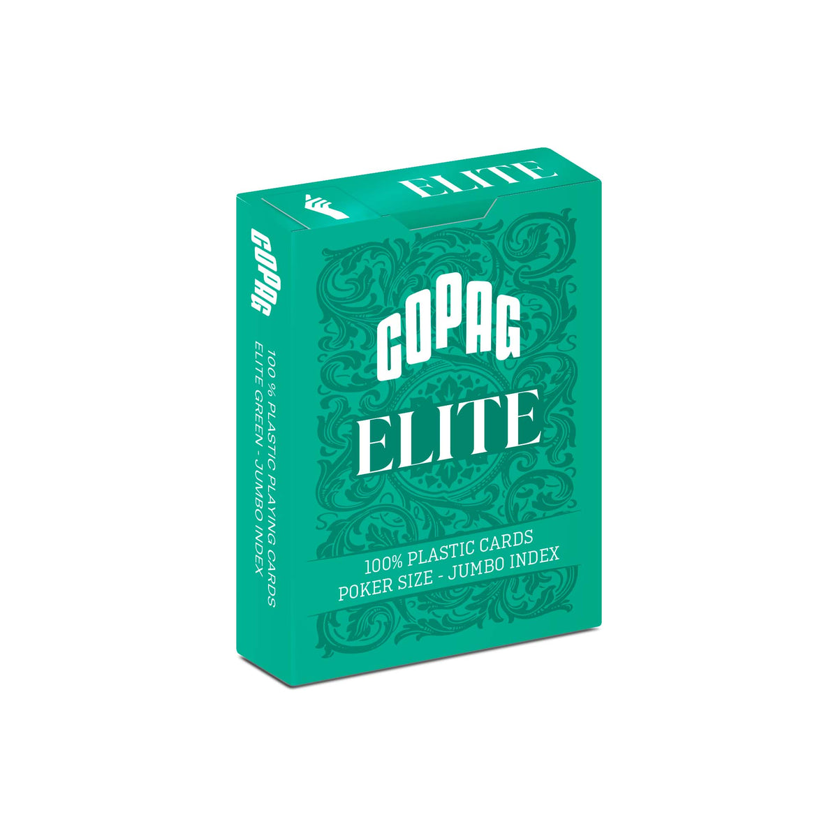 Copag Elite 100% Plastic Playing Cards - Poker Size Jumbo Index Single Deck (12 Pack)-Green-Cartamundi-Ace Cards &amp; Collectibles