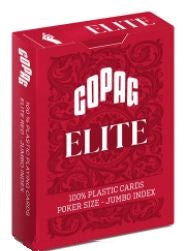 Copag Elite 100% Plastic Playing Cards - Poker Size Jumbo Index Single Deck (12 Pack)-Red-Cartamundi-Ace Cards &amp; Collectibles