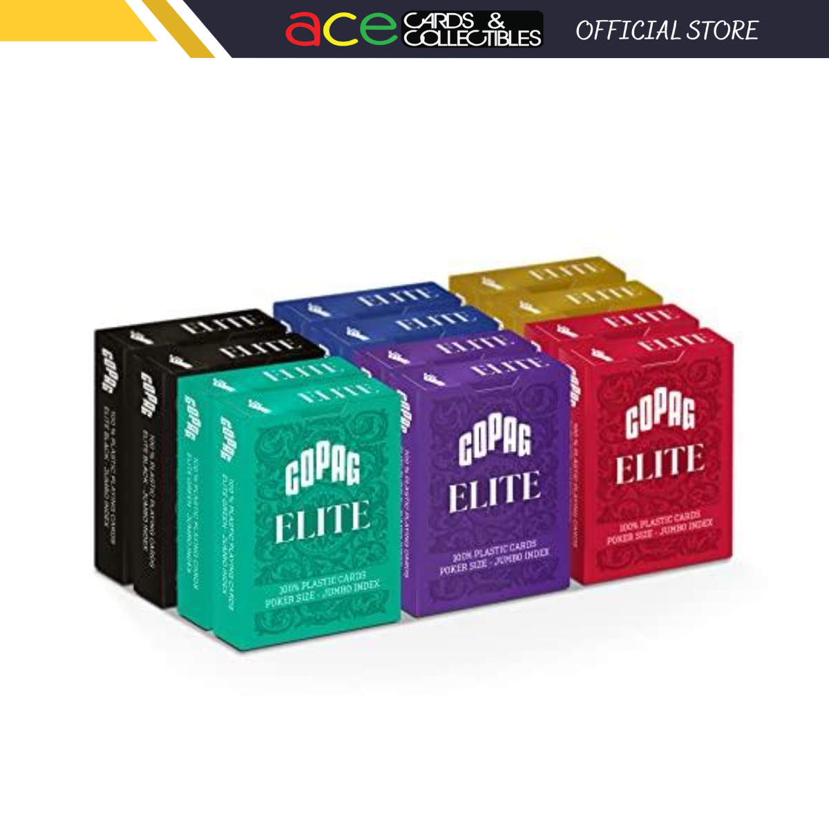 Copag Elite 100% Plastic Playing Cards - Poker Size Jumbo Index Single Deck-Green-Cartamundi-Ace Cards & Collectibles