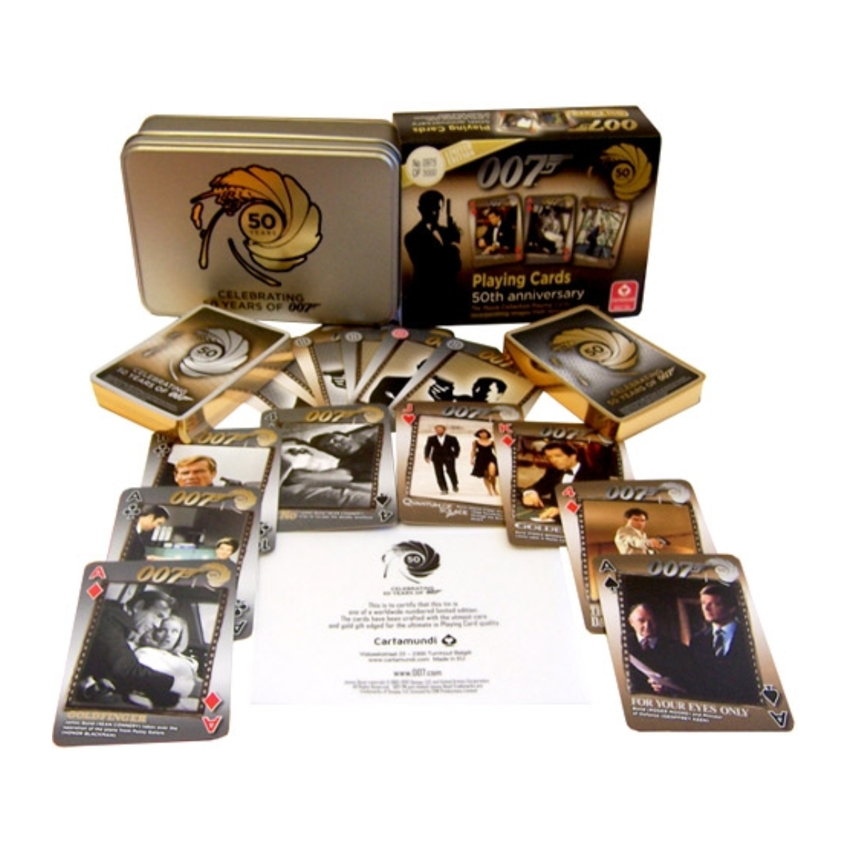 James Bond 50th Anniversary Playing Cards with Images from Bond Movies-Gold 1 To 11-Cartamundi-Ace Cards & Collectibles